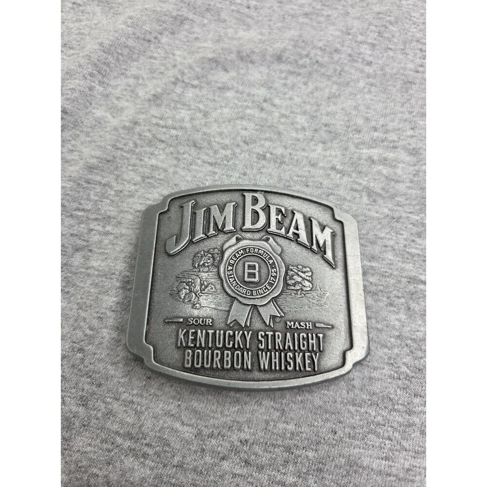 Jim Beam Kentucky Straight Bourbon Whiskey Pewter Belt Buckle